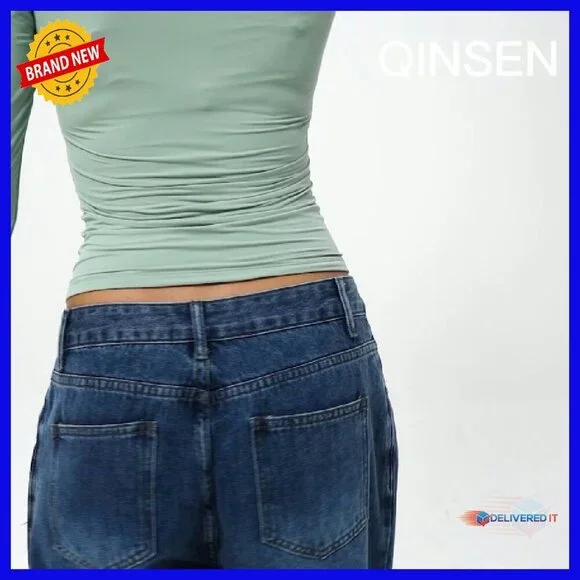 Women's Long Sleeve Square Neck Fitted Tee Buttery Soft Double Lined - Picture 6 of 6